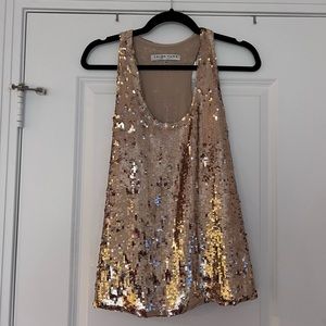 Trina Turk gold sequin tank - perfect for HOLIDAYS!